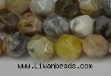 CNG6082 15.5 inches 8mm faceted nuggets silver needle agate beads