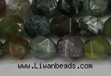 CNG6083 15.5 inches 8mm faceted nuggets moss agate beads