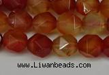 CNG6087 15.5 inches 8mm faceted nuggets red agate beads