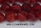 CNG6088 15.5 inches 8mm faceted nuggets red agate beads