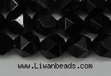 CNG6089 15.5 inches 8mm faceted nuggets black agate beads