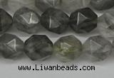 CNG6096 15.5 inches 8mm faceted nuggets cloudy quartz beads