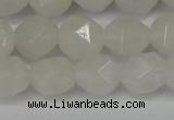 CNG6113 15.5 inches 8mm faceted nuggets white jade beads