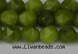 CNG6114 15.5 inches 8mm faceted nuggets lemon jade beads