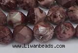 CNG6125 15.5 inches 8mm faceted nuggets red artistic jasper beads