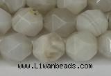 CNG6150 15.5 inches 10mm faceted nuggets grey agate beads