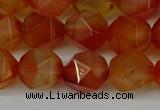 CNG6158 15.5 inches 10mm faceted nuggets red agate beads