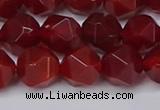 CNG6159 15.5 inches 10mm faceted nuggets red agate beads