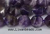 CNG6165 15.5 inches 10mm faceted nuggets dogtooth amethyst beads