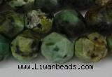 CNG6185 15.5 inches 10mm faceted nuggets African turquoise beads