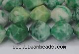 CNG6192 15.5 inches 10mm faceted nuggets Qinghai jade beads