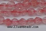 CNG6260 15.5 inches 6mm faceted nuggets cherry quartz beads