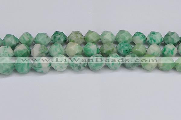 CNG6293 15.5 inches 14mm faceted nuggets Qinghai jade beads