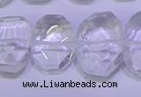 CNG6300 13*18mm - 15*20mm faceted freeform white crystal beads