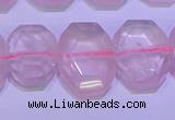 CNG6301 15.5 inches 13*18mm - 15*20mm faceted freeform rose quartz beads