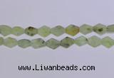 CNG6357 14*18mm - 16*22mm freeform green matte rutilated quartz beads