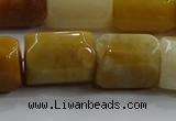 CNG6416 15.5 inches 15*20mm faceted nuggets yellow jade beads