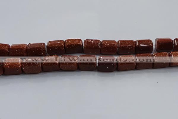 CNG6421 15.5 inches 15*20mm faceted nuggets goldstone beads