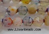 CNG6501 15.5 inches 8mm faceted nuggets agate beads wholesale