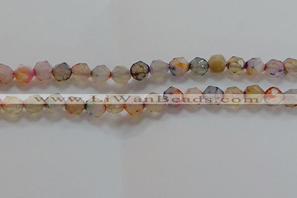 CNG6502 15.5 inches 10mm faceted nuggets agate beads wholesale