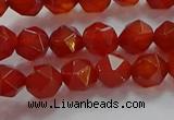 CNG6504 15.5 inches 6mm faceted nuggets red agate beads