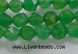 CNG6512 15.5 inches 6mm faceted nuggets green agate beads