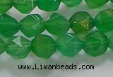 CNG6513 15.5 inches 8mm faceted nuggets green agate beads