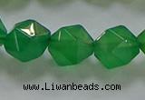 CNG6515 15.5 inches 12mm faceted nuggets green agate beads