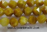 CNG6530 15.5 inches 6mm faceted nuggets golden tiger eye beads