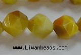 CNG6533 15.5 inches 12mm faceted nuggets golden tiger eye beads