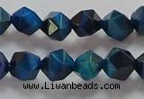 CNG6539 15.5 inches 8mm faceted nuggets blue tiger eye beads