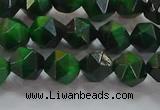 CNG6546 15.5 inches 6mm faceted nuggets green tiger eye beads