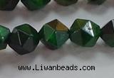 CNG6548 15.5 inches 10mm faceted nuggets green tiger eye beads