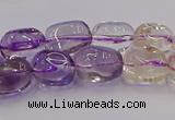 CNG6859 15.5 inches 8*12mm - 10*14mm nuggets amethyst & citrine beads