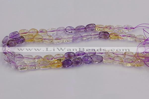 CNG6859 15.5 inches 8*12mm - 10*14mm nuggets amethyst & citrine beads