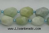 CNG6918 15.5 inches 8*12mm - 12*16mm faceted nuggets aquamarine beads