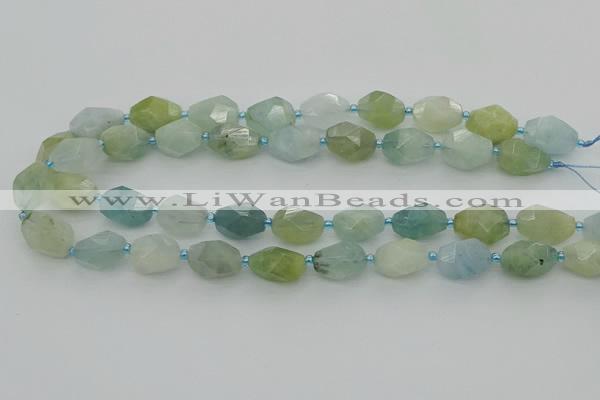 CNG6921 15.5 inches 12*16mm - 13*18mm faceted nuggets aquamarine beads