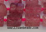 CNG6930 15.5 inches 5*8mm - 8*12mm nuggets strawberry quartz beads