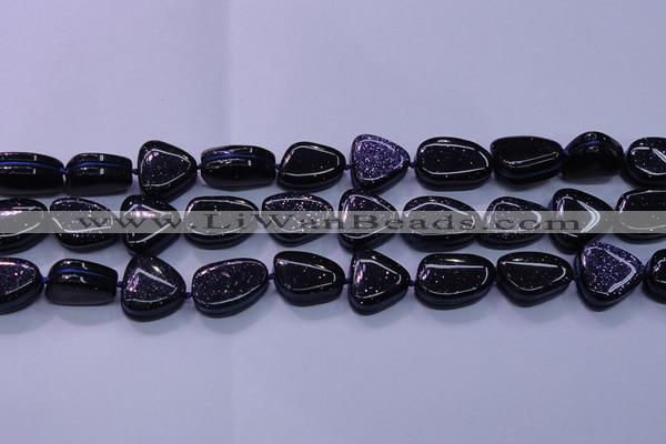 CNG694 15.5 inches 13*18mm - 15*16mm freeform blue goldstone beads