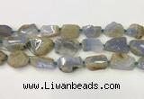 CNG6948 15.5 inches 18*20mm - 22*30mm freeform blue chalcedony beads