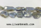 CNG6951 15.5 inches 22*30mm - 30*40mm freeform blue chalcedony beads