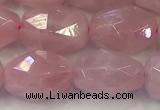 CNG6952 10*12mm - 10*14mm faceted nuggets rose quartz beads