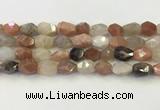 CNG6966 10*12mm - 11*16mm faceted nuggets mixed moonstone beads