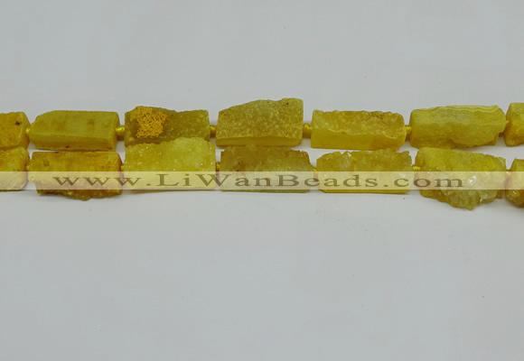 CNG7012 15.5 inches 10*28mm - 12*30mm freeform druzy agate beads