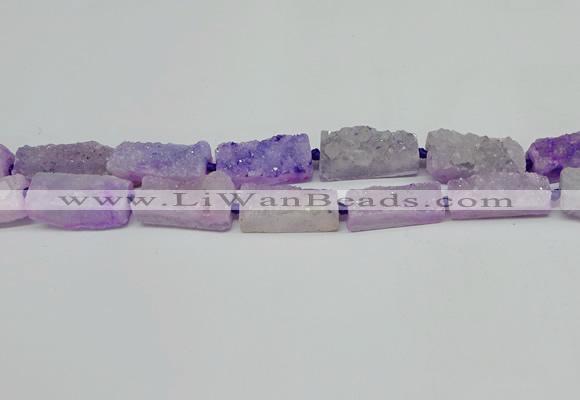 CNG7013 15.5 inches 10*28mm - 12*30mm freeform druzy agate beads