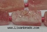 CNG7014 15.5 inches 10*28mm - 12*30mm freeform druzy agate beads