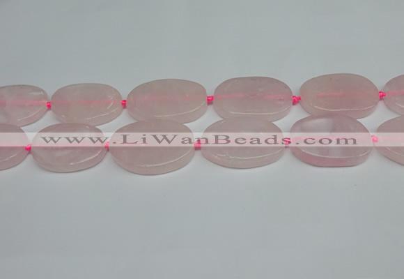 CNG7051 15.5 inches 25*35mm - 30*45mm freeform rose quartz beads