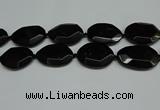 CNG7085 15.5 inches 25*35mm - 35*45mm faceted freeform black agate beads