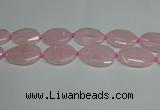 CNG7088 15.5 inches 25*35mm - 35*45mm faceted freeform rose quartz beads