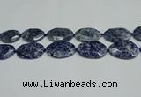 CNG7094 25*35mm - 35*45mm faceted freeform blue spot stone beads